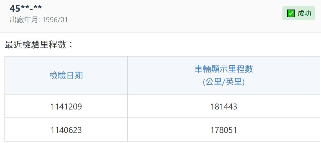 里程查詢證明