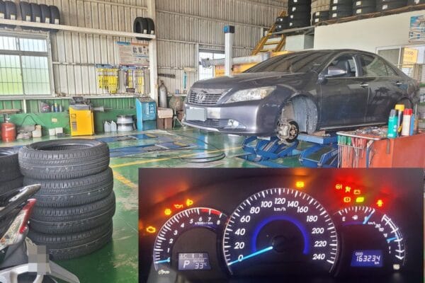 14′ 灰 Toyota Camry 更換輪胎