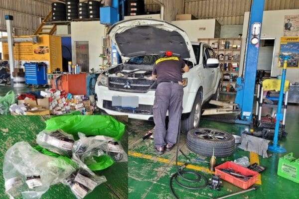 10′ 白 Mitsubishi Outlander 更換全車引擎腳