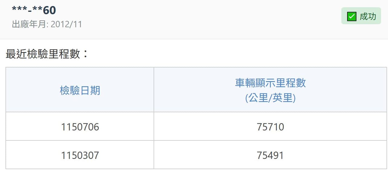 里程查詢證明